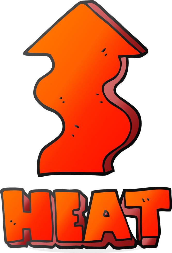 freehand drawn cartoon heat rising vector