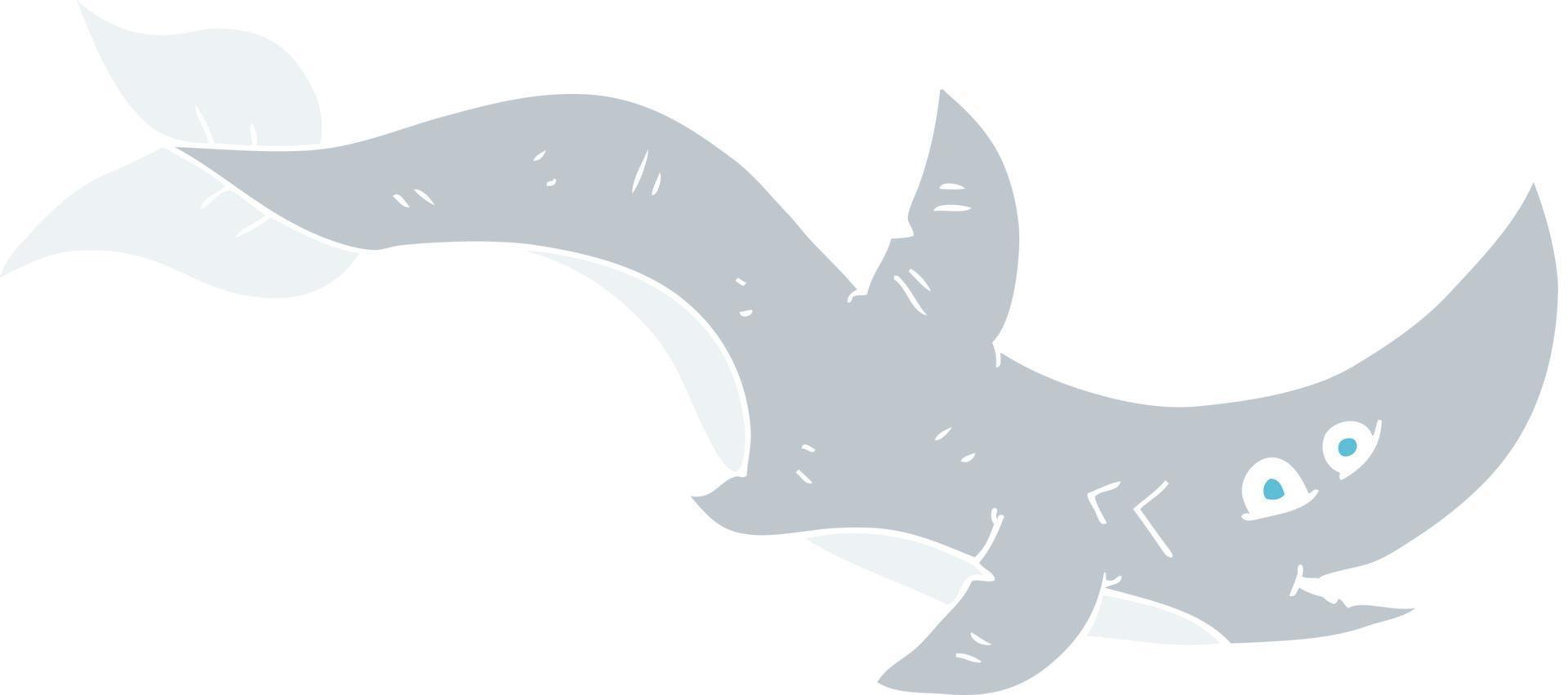 flat color illustration of shark vector