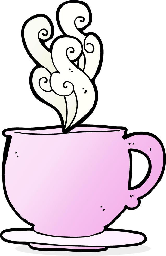 taza de té de dibujos animados con cubos de azúcar vector