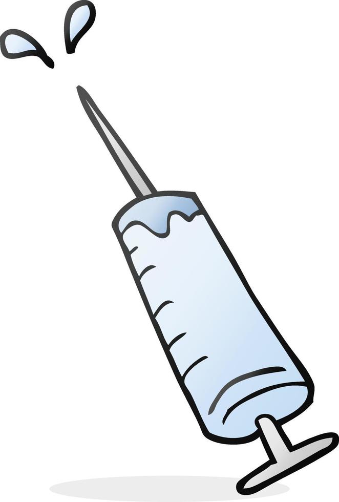 freehand drawn cartoon medical needle vector