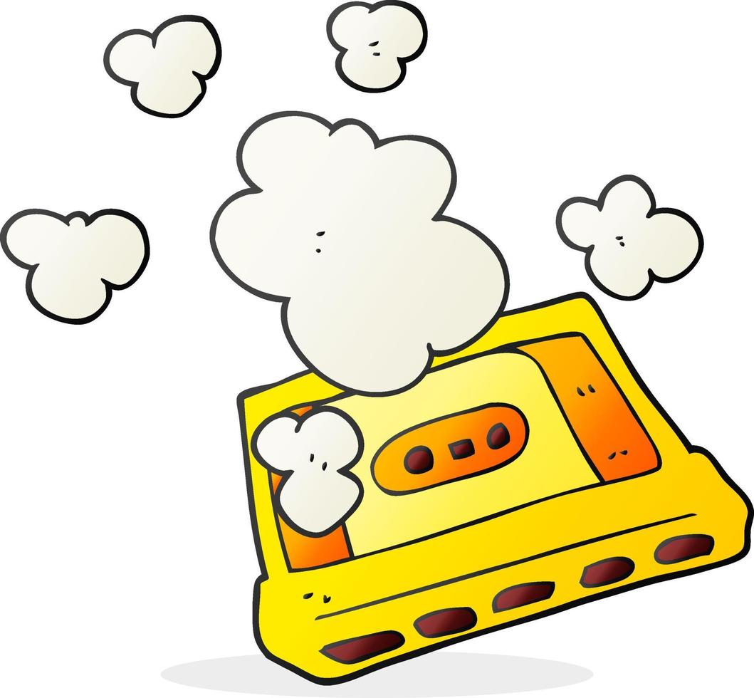 freehand drawn cartoon cassette tape vector