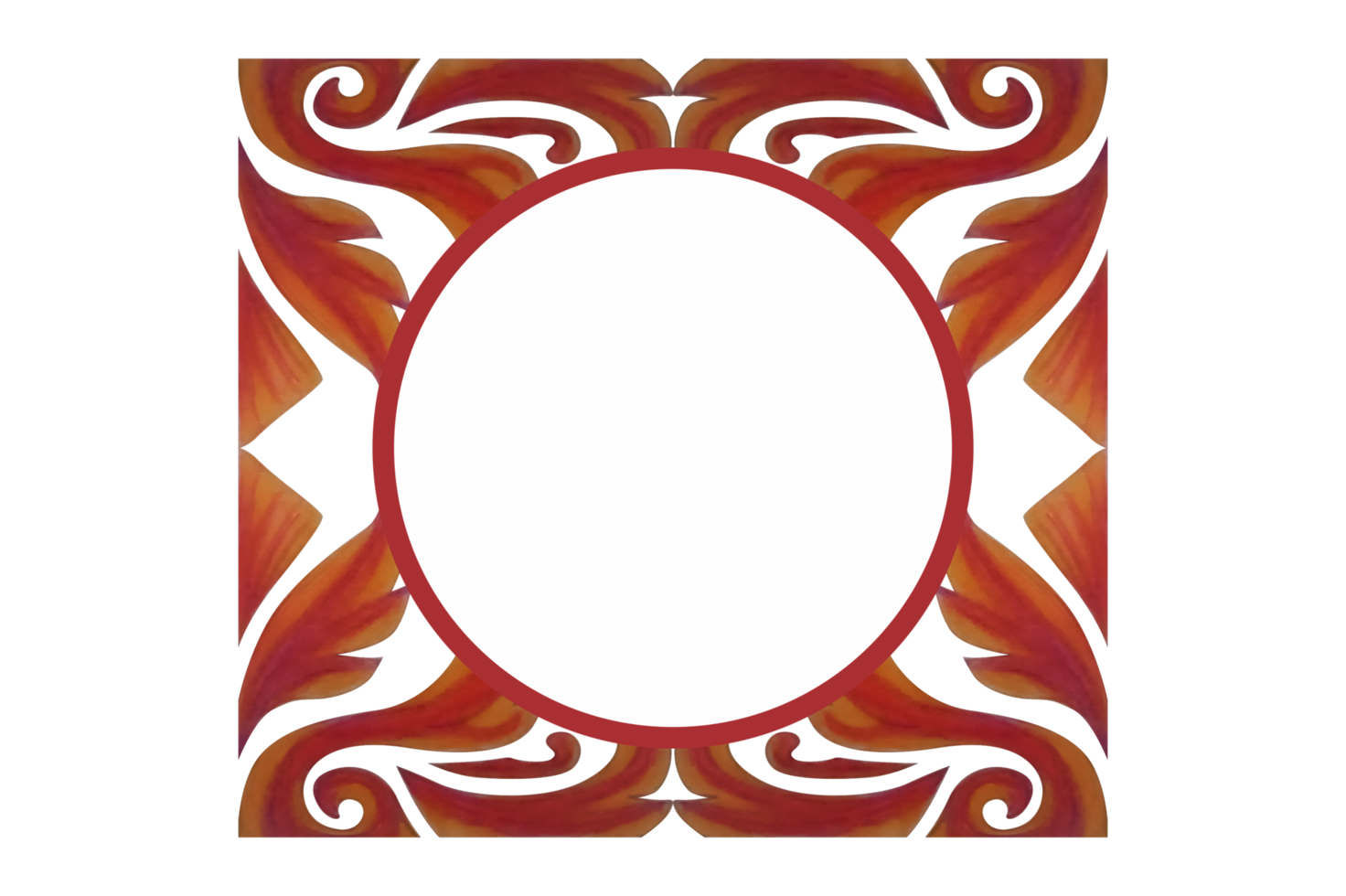 Fire Ornament Frame Border png