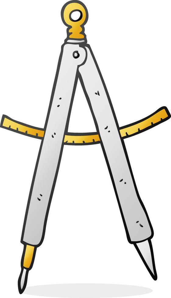 freehand drawn cartoon compass vector