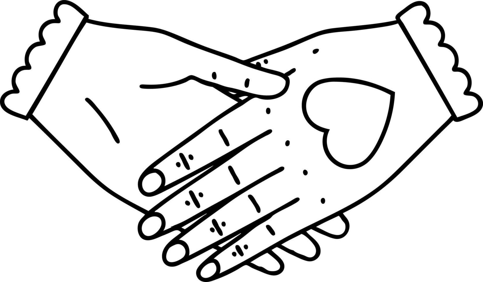 tattoo in black line style of a pair of hands vector