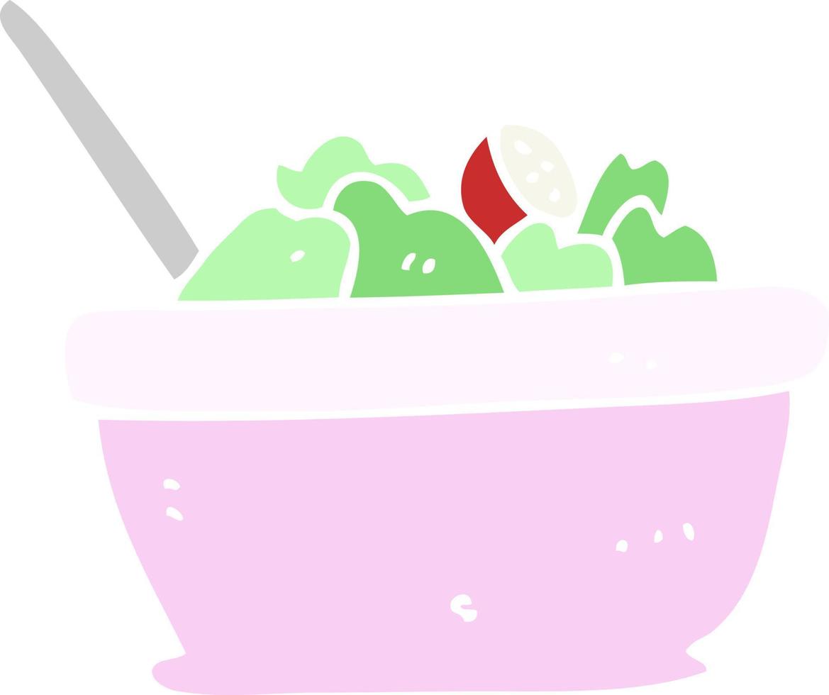 flat color illustration of salad vector