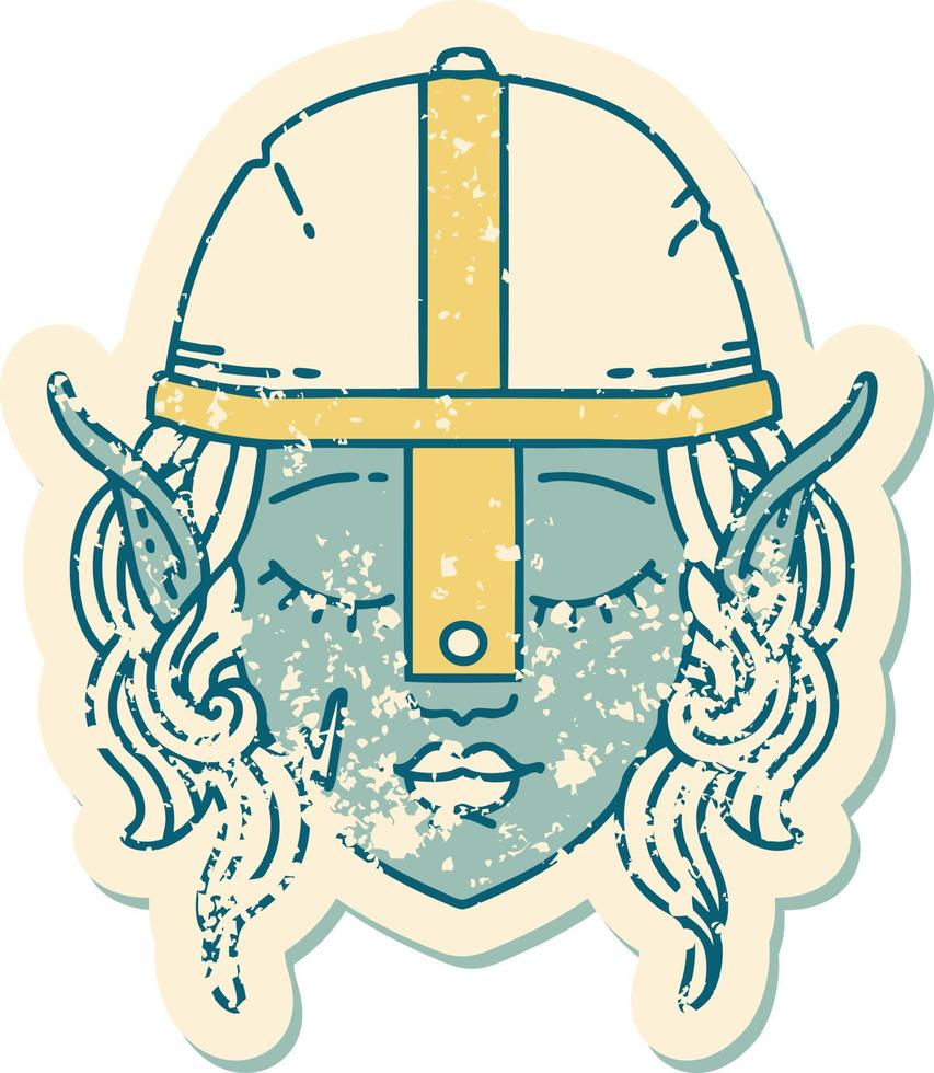 personaje de elfo estilo tatuaje retro vector