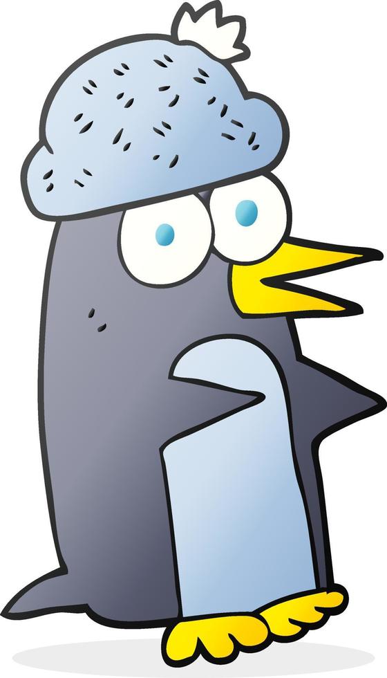 freehand drawn cartoon penguin vector