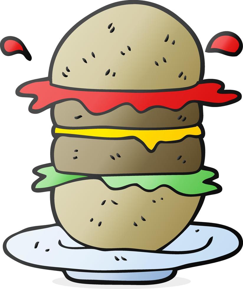 freehand drawn cartoon burger vector