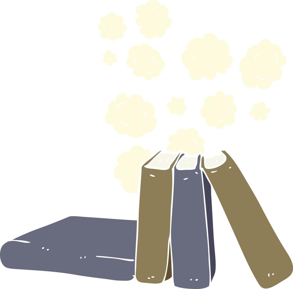 flat color illustration of books vector