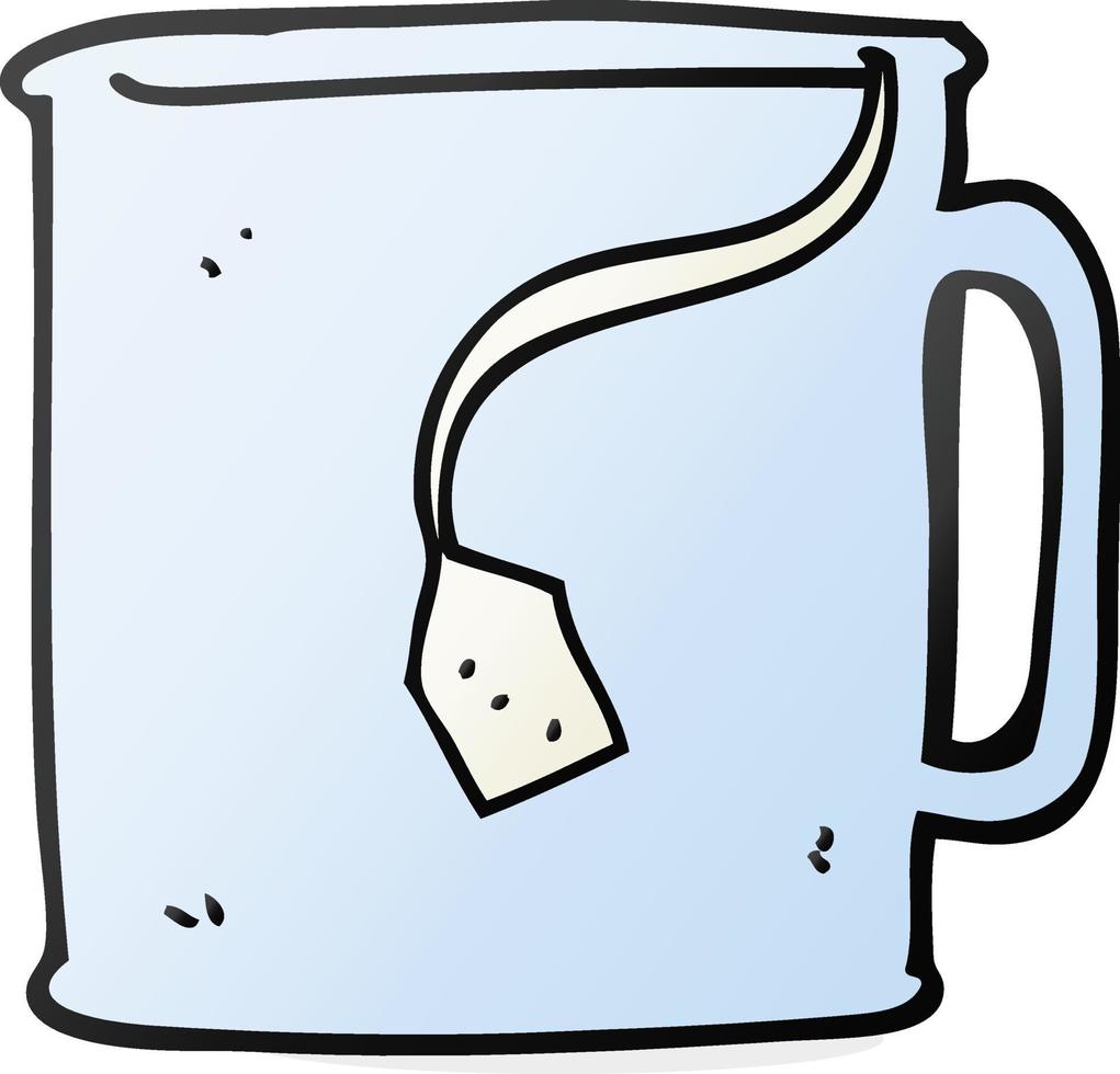 freehand drawn cartoon mug of tea vector