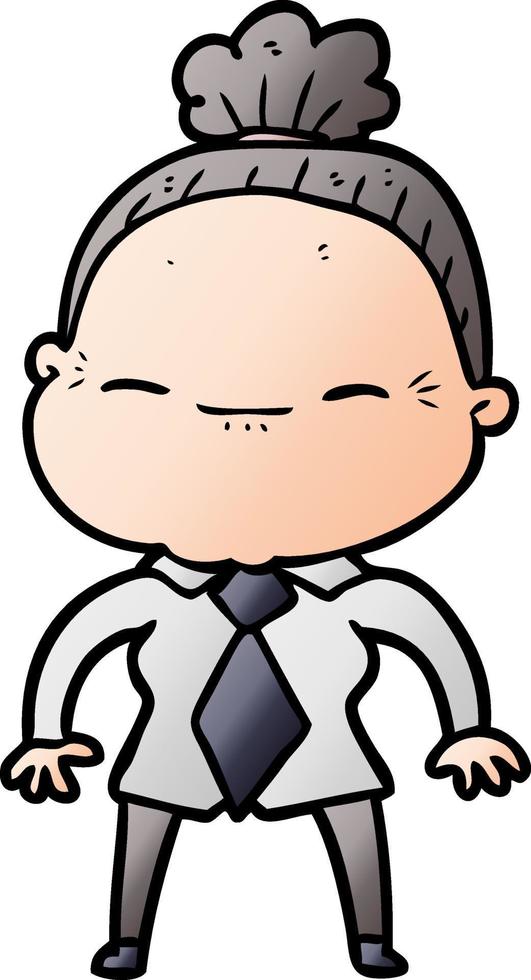 cartoon peaceful old woman vector