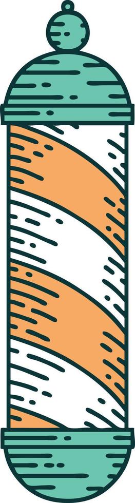 iconic tattoo style image of a barbers pole vector