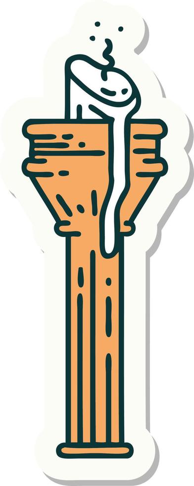 sticker of tattoo in traditional style of a candelabra vector