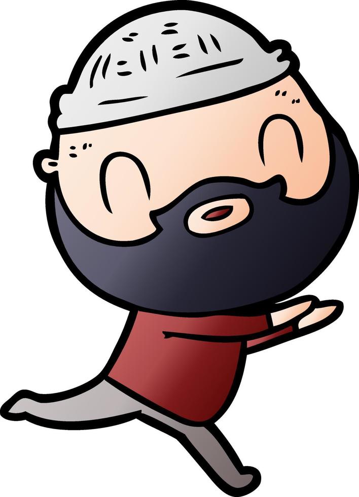 cartoon bearded man vector