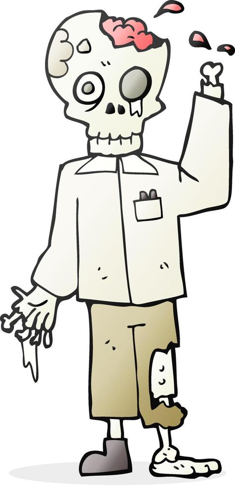 freehand drawn cartoon zombie vector