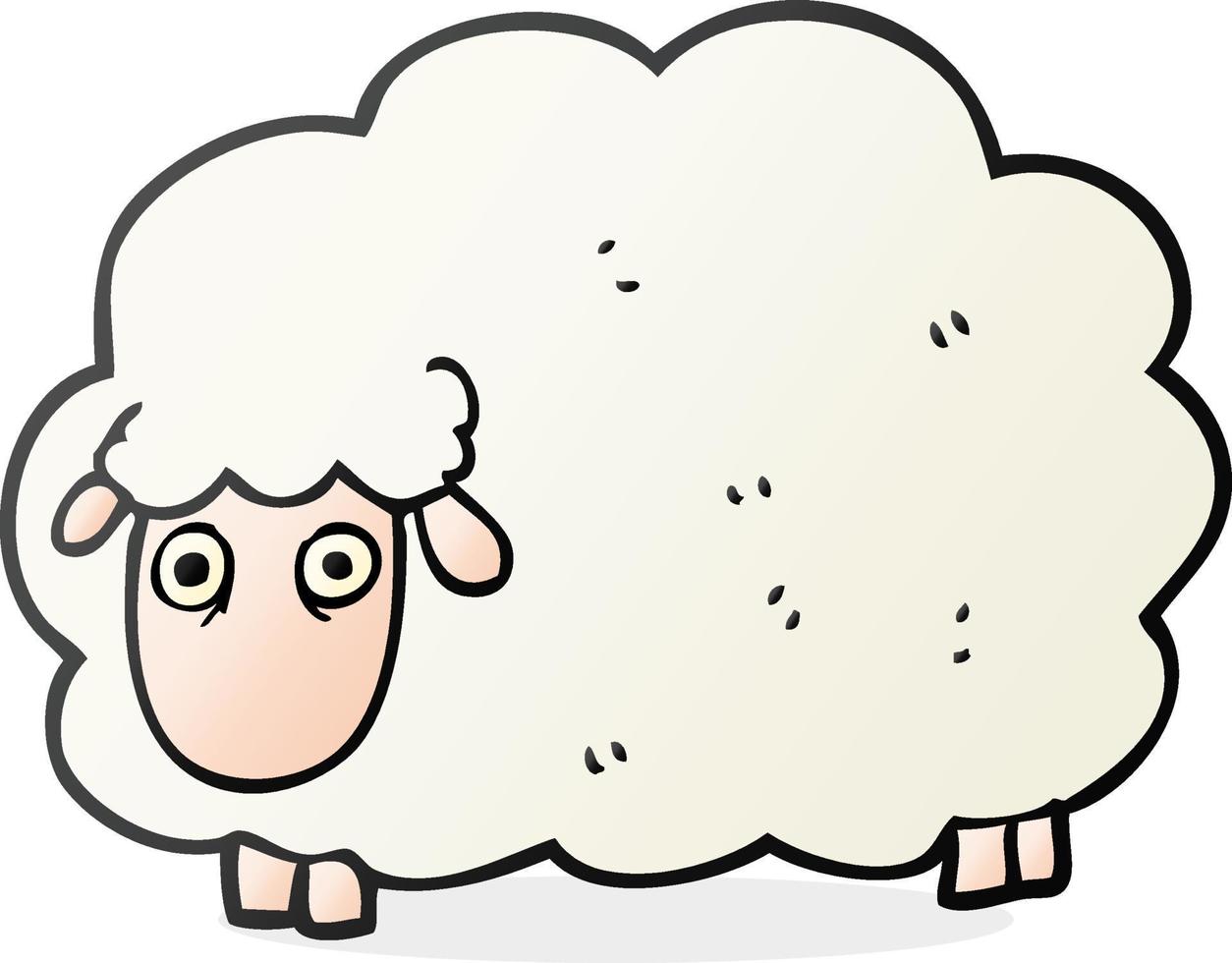 freehand drawn cartoon farting sheep vector