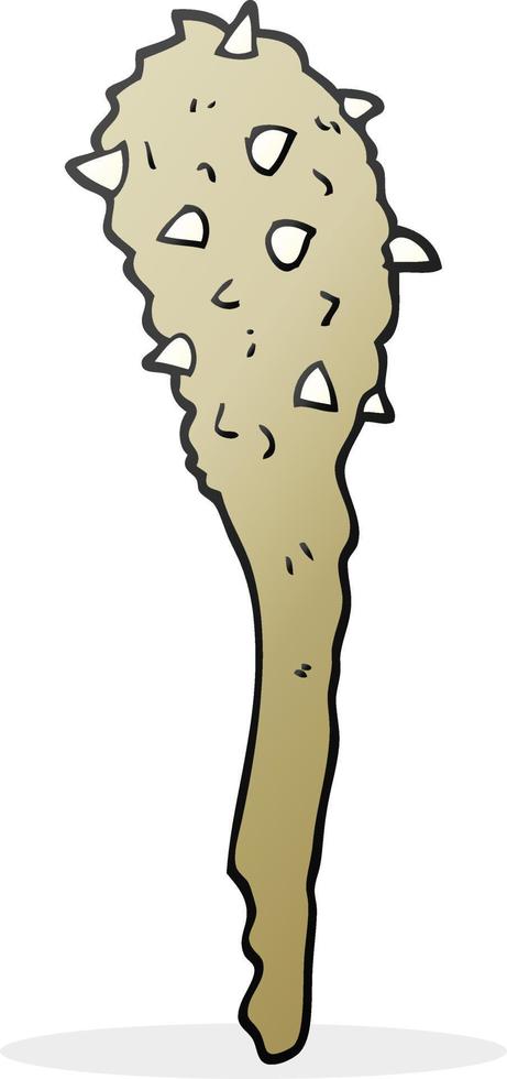 freehand drawn cartoon stone age club vector