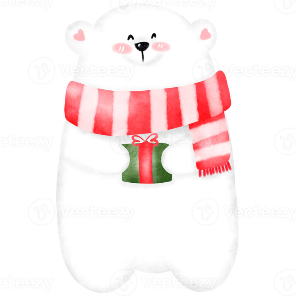 Christmas Bear Watercolor png