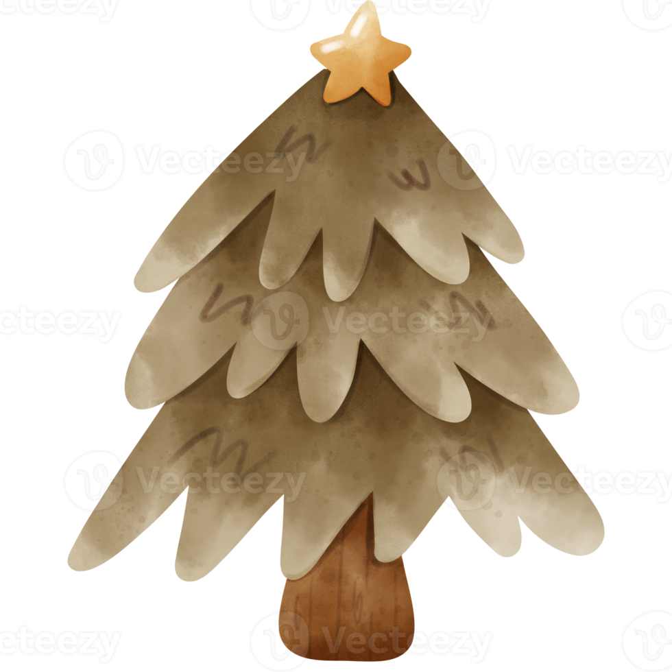 waterverf Kerstmis boom png