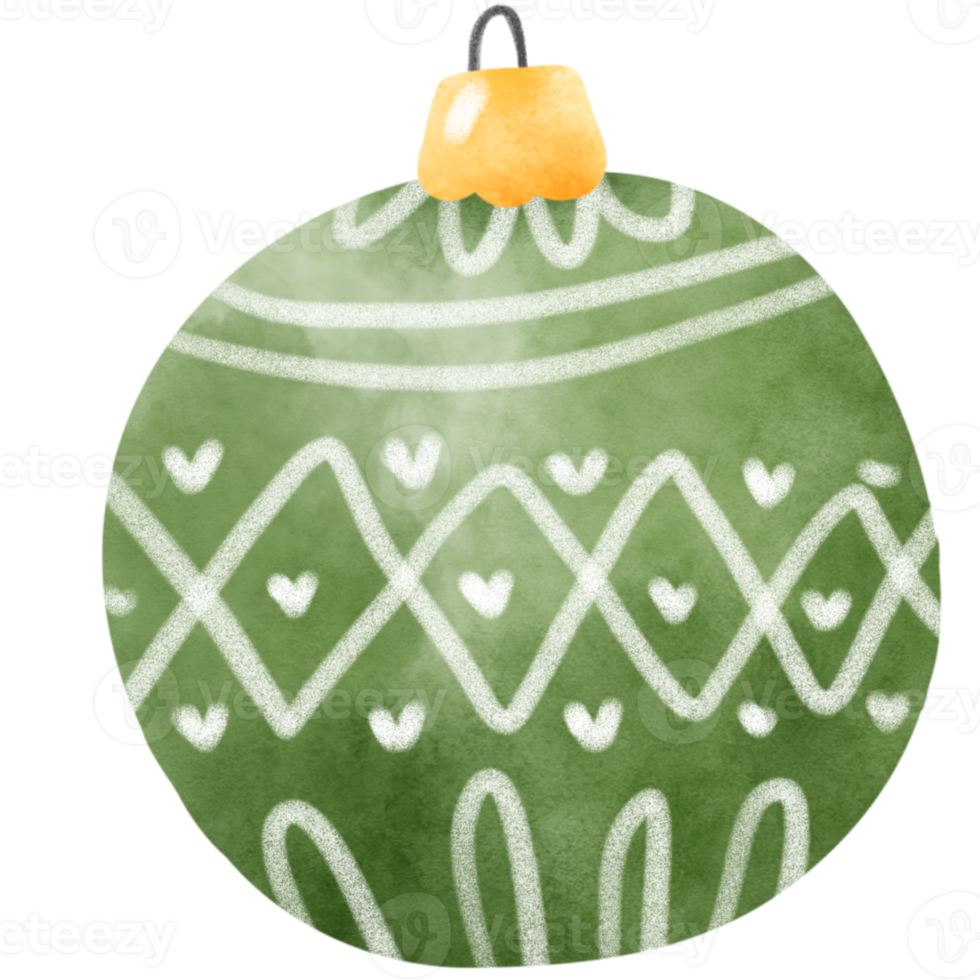 aquarelle de boule de noël png