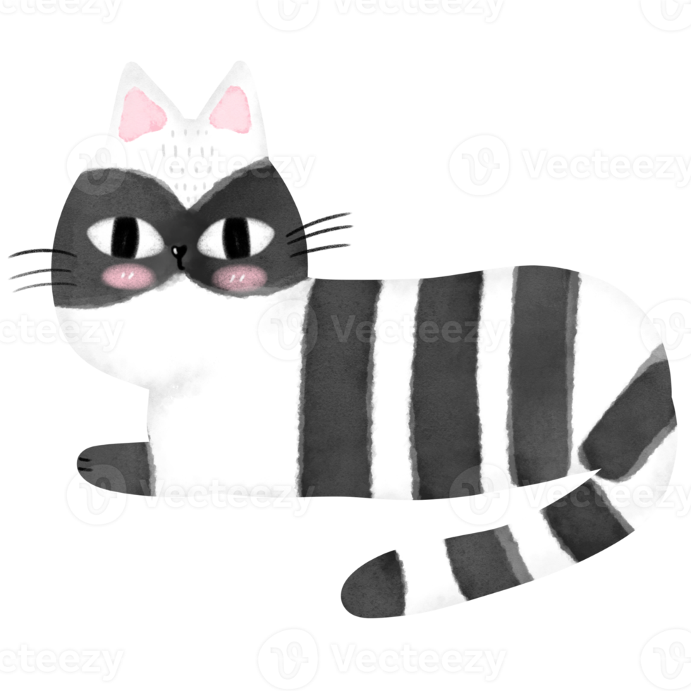 Funny cat watercolor png