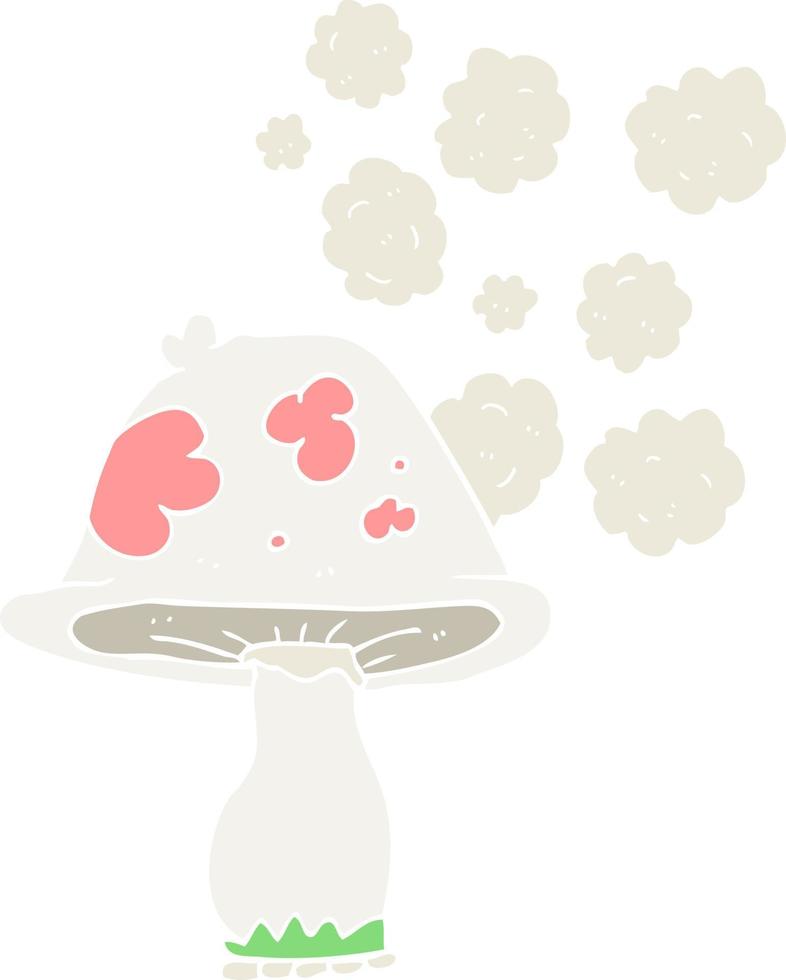 flat color illustration of mushroom vector