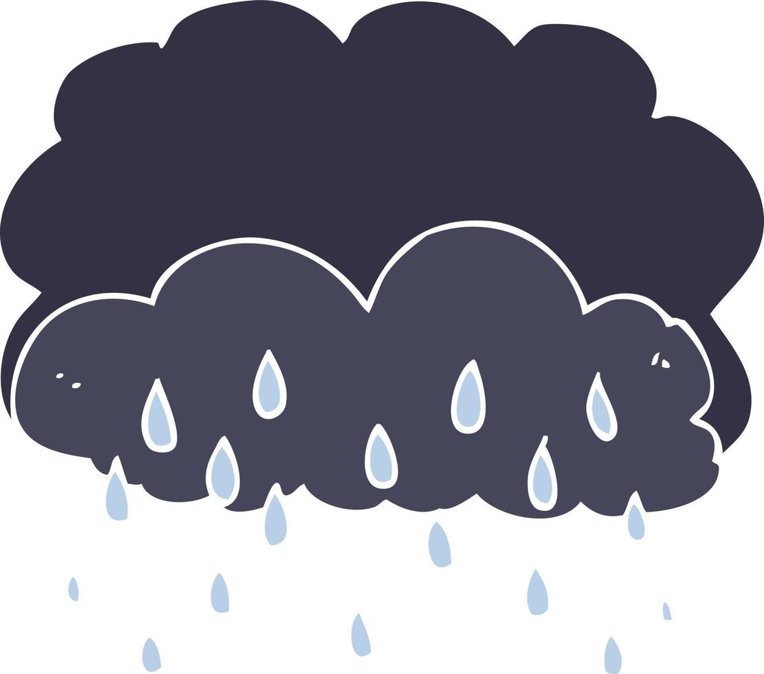 flat color illustration of thundercloud vector