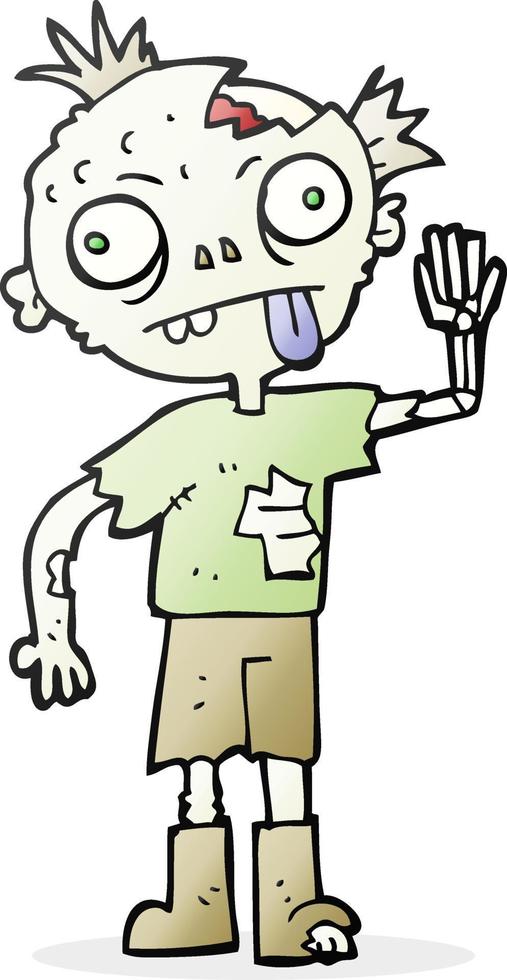 zombie de dibujos animados dibujados a mano alzada vector