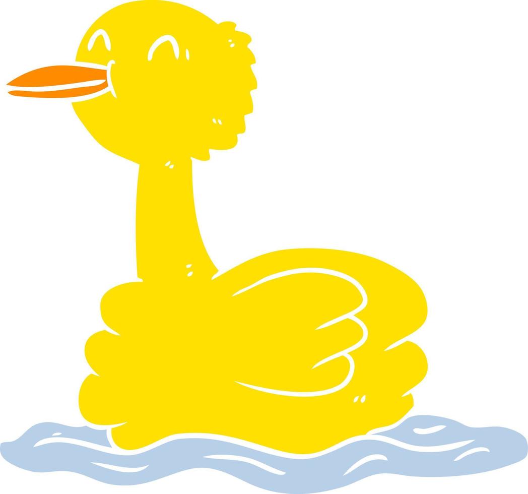 pato de dibujos animados de estilo de color plano vector