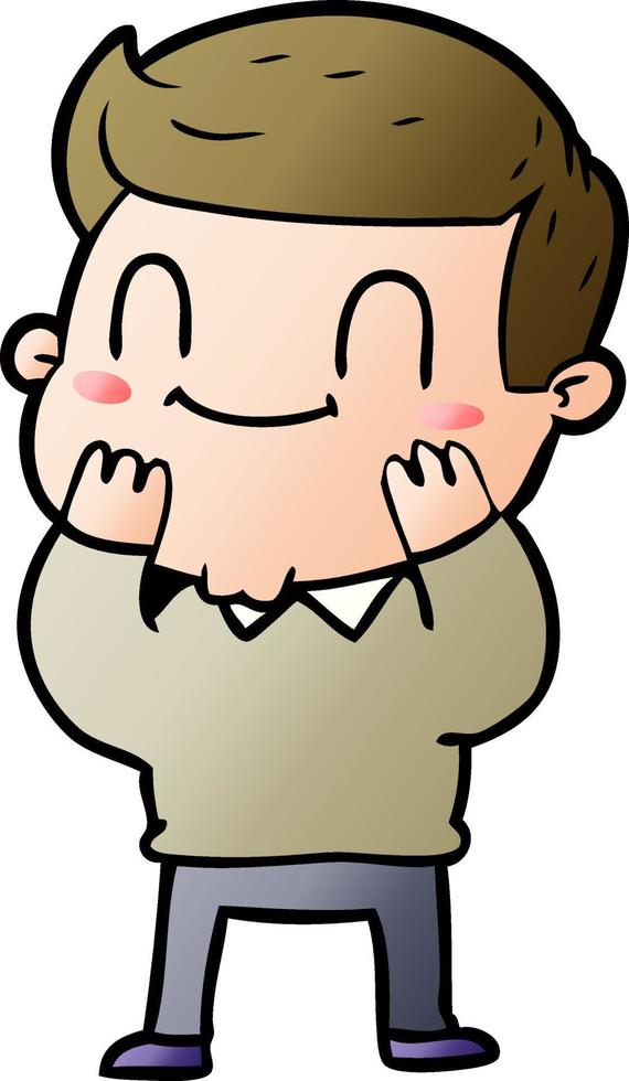 cartoon friendly man vector