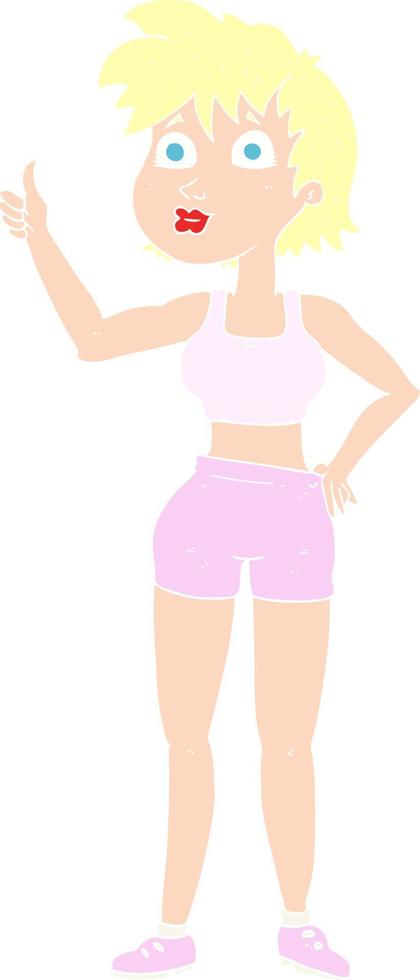 ilustración de color plano de mujer feliz gimnasio vector