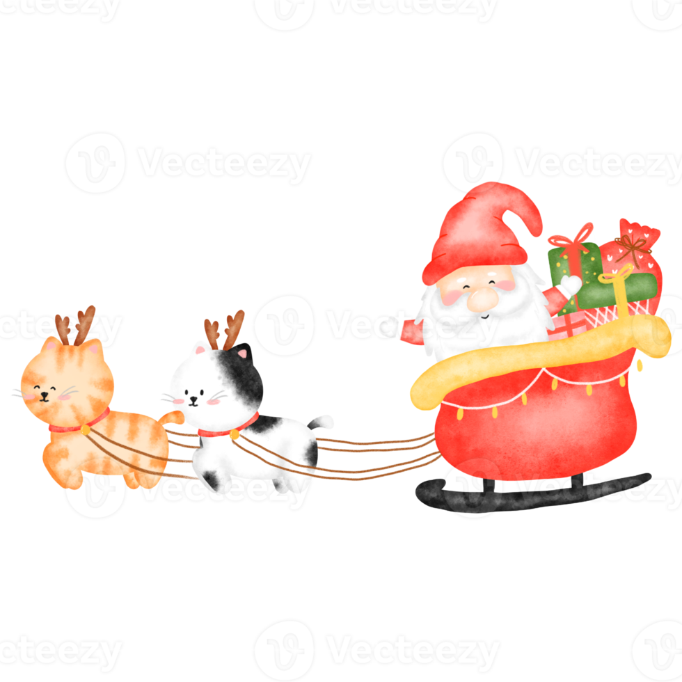 Santa Claus and reindeer png