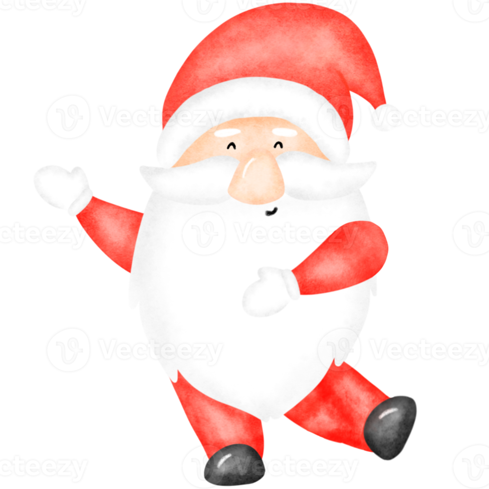 acuarela santa claus navidad png