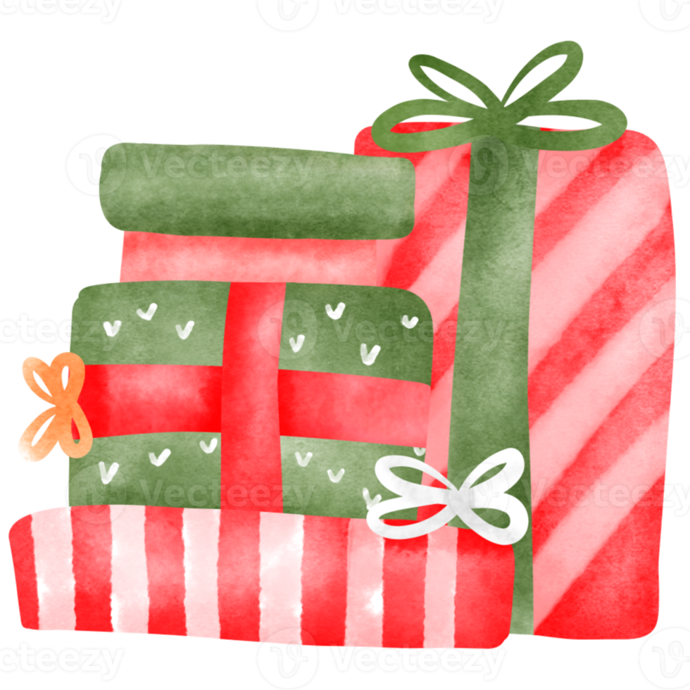 watercolor Christmas gifts png