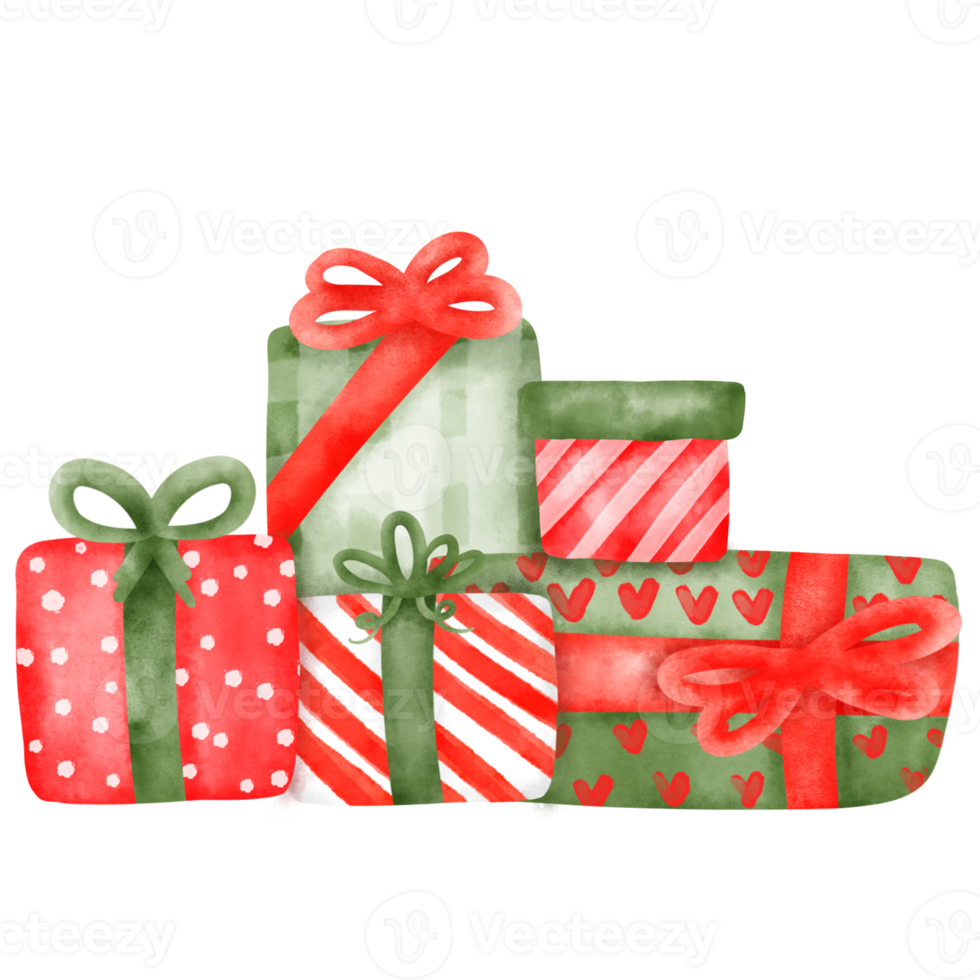 watercolor Christmas gifts png