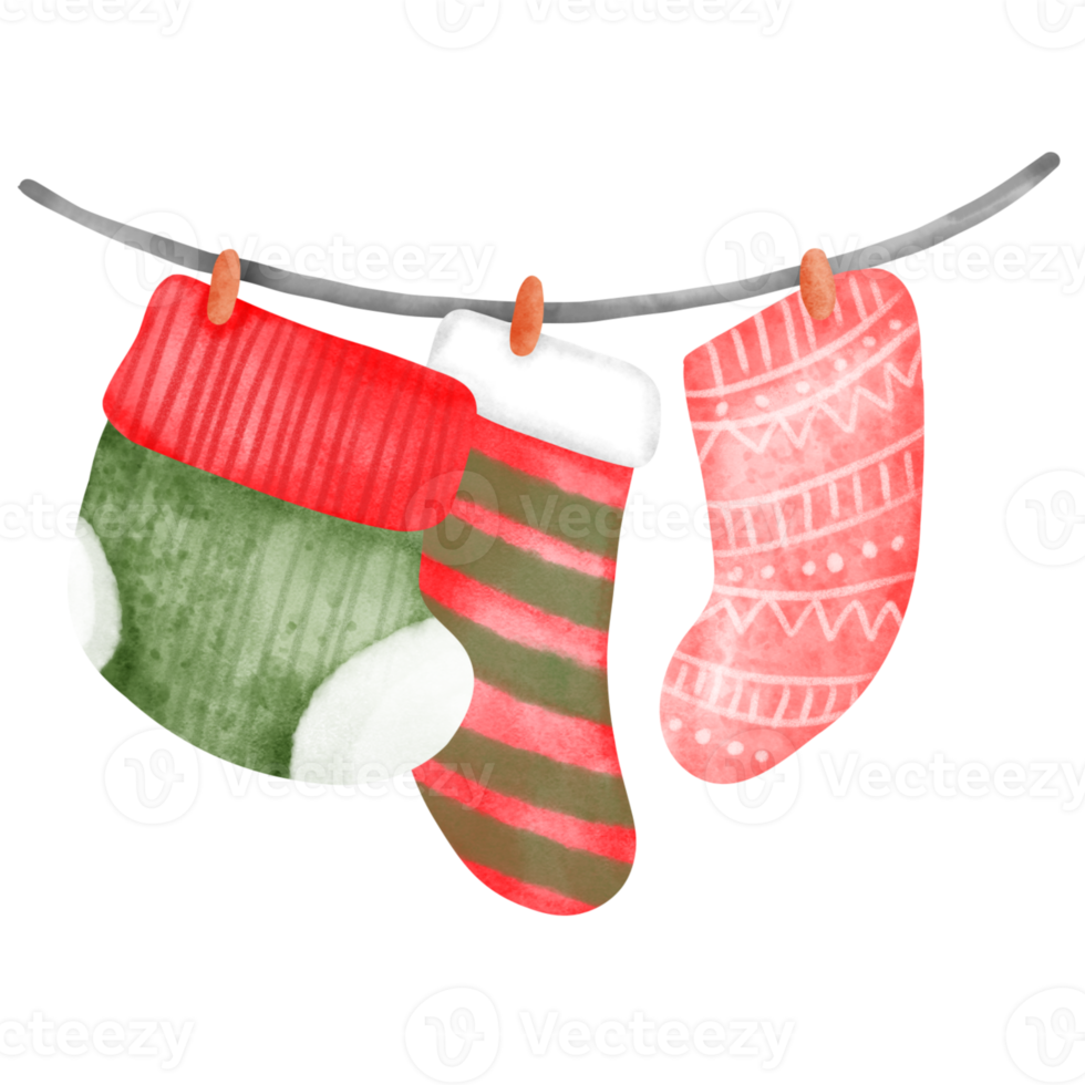 Christmas Sock watercolor png