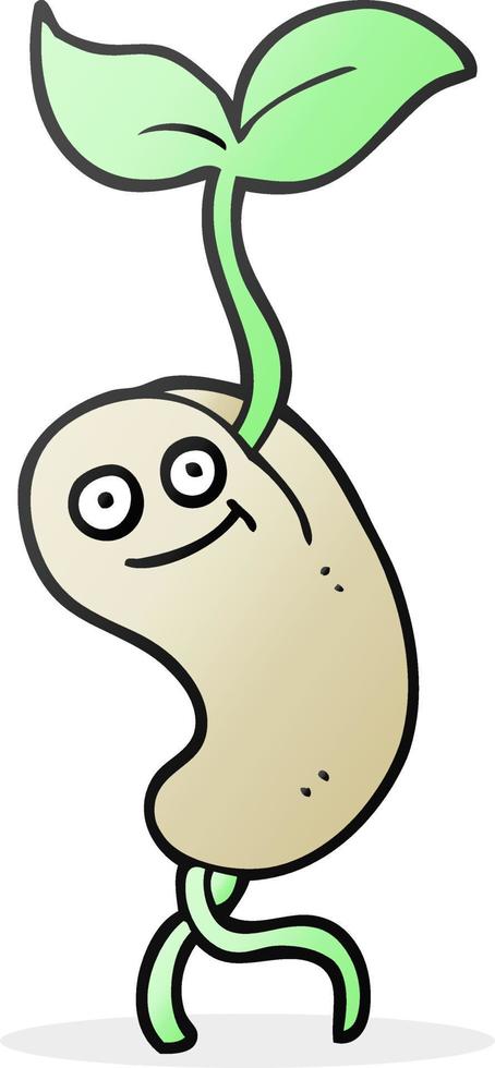 freehand drawn cartoon sprouting seed vector