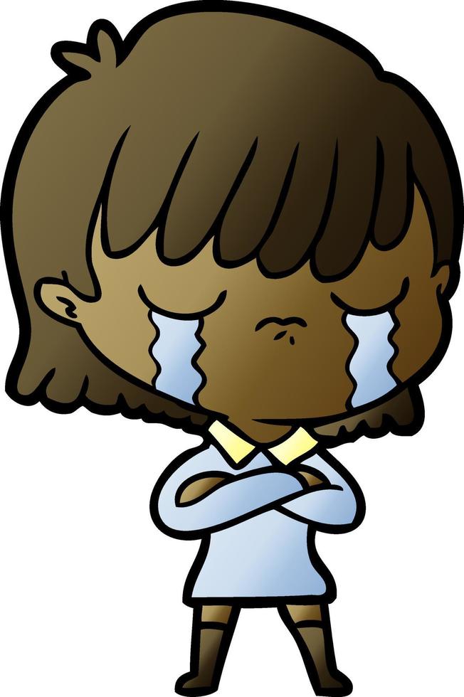 cartoon woman crying 12039472 Vector Art at Vecteezy