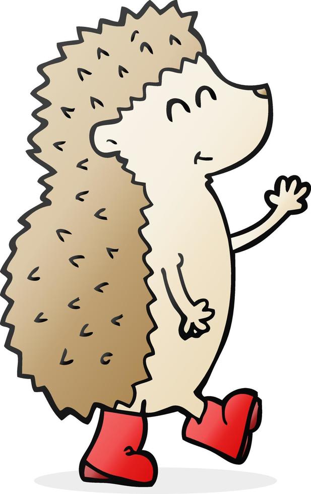 cute freehand drawn cartoon hedgehog vector