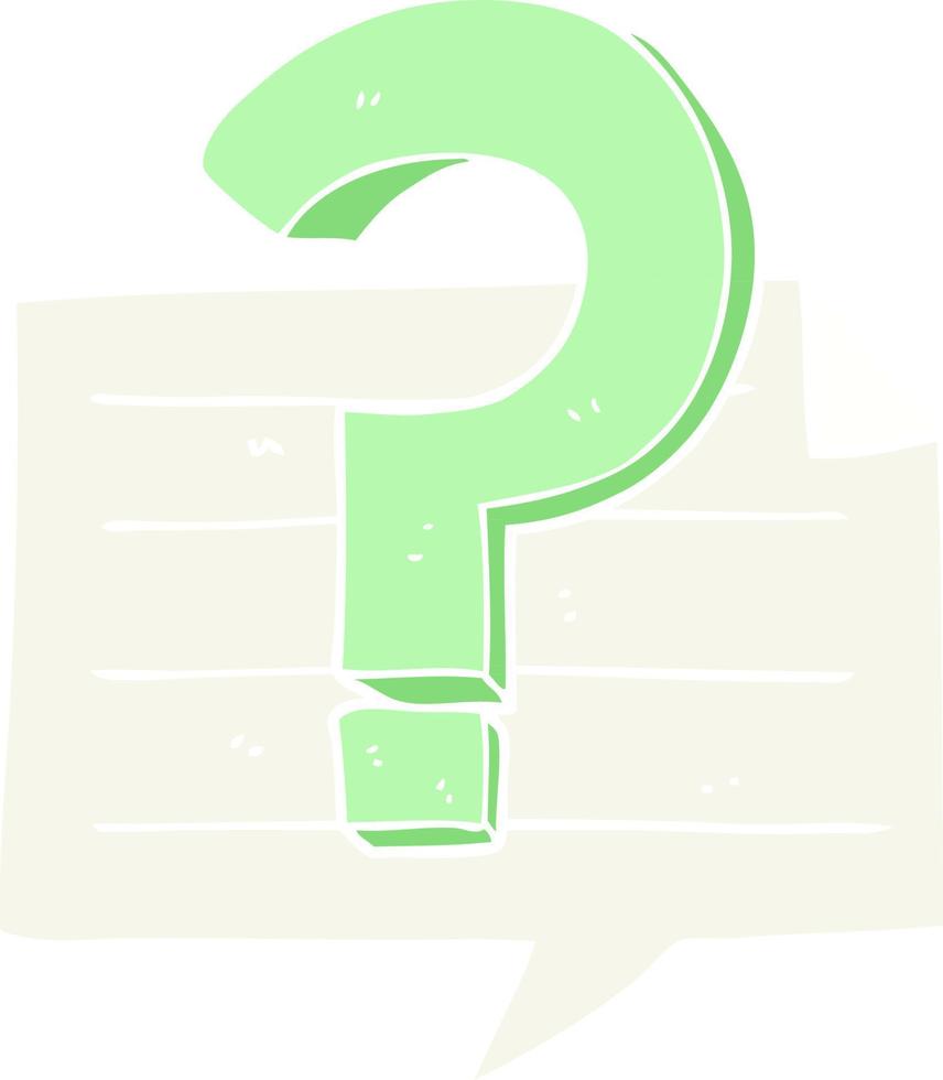 flat color illustration of question mark speech bubble vector