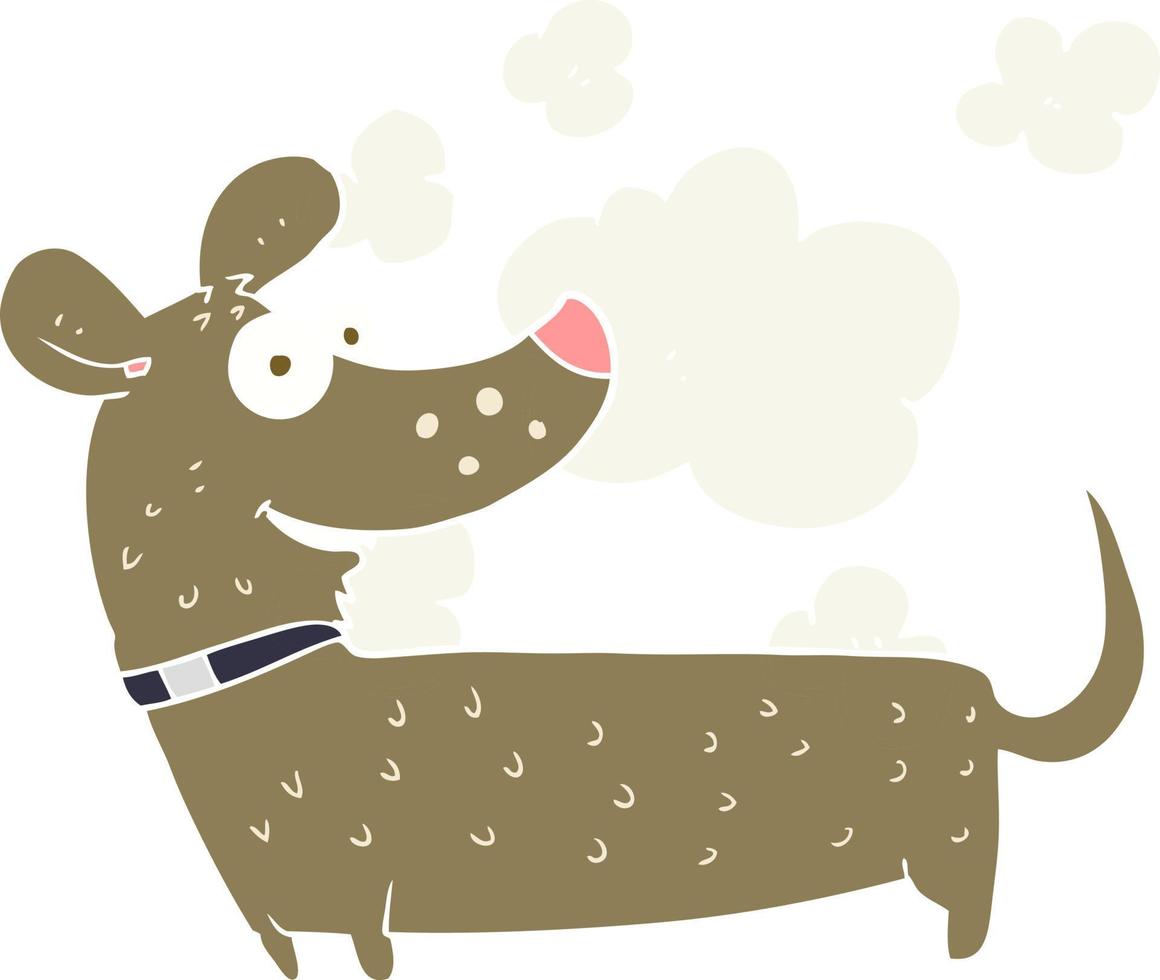 ilustración de color plano de perro feliz vector