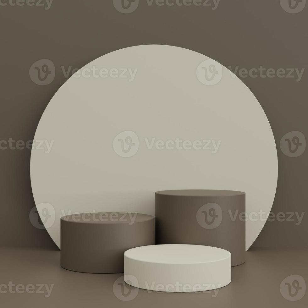 Minimal cylinder podium pedestal product display and presentation with pastel background 3d rendering photo