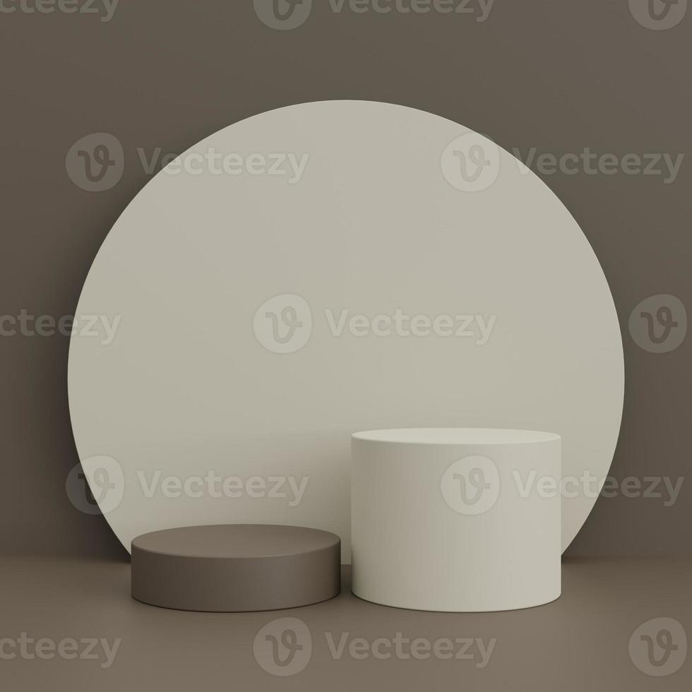 Minimal cylinder podium pedestal product display and presentation with pastel background 3d rendering photo