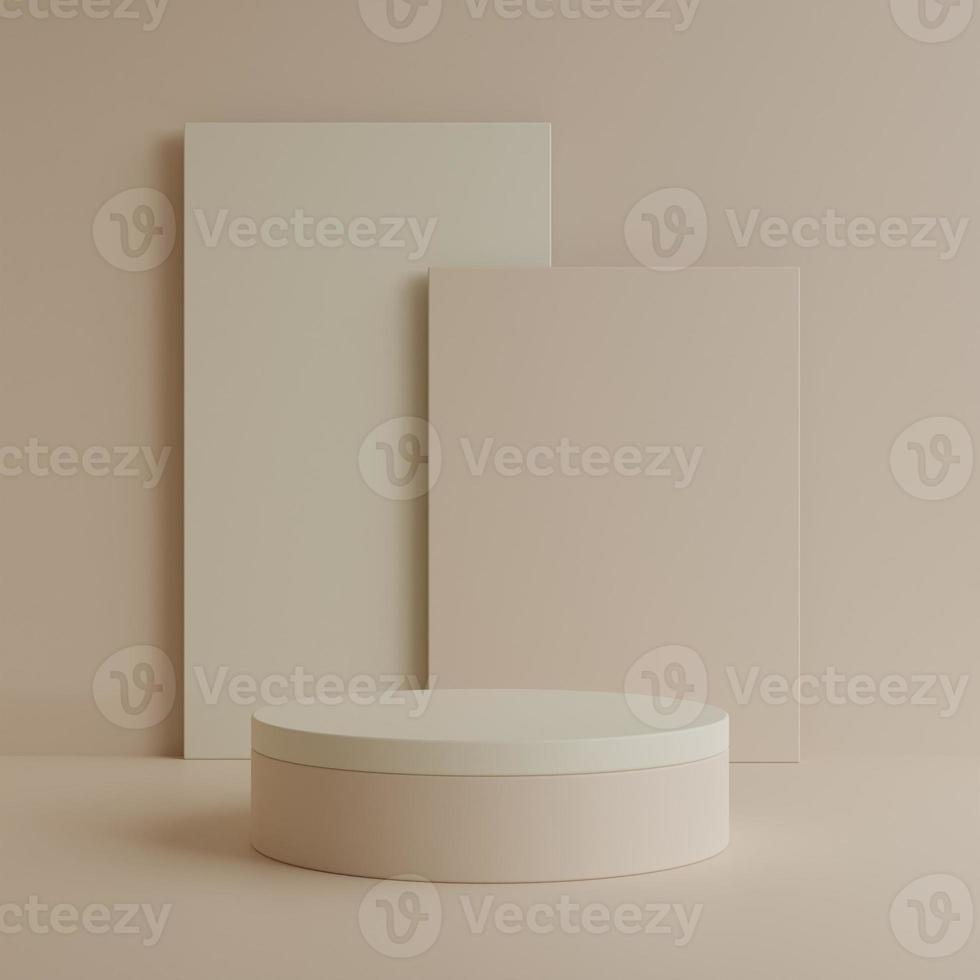 Minimal cylinder podium pedestal product display and presentation with pastel background 3d rendering photo