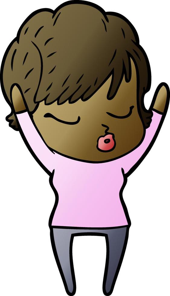 cartoon woman with eyes shut vector