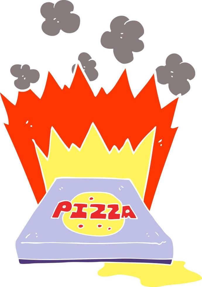 flat color illustration of amazing pizza vector