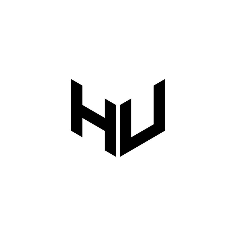 Hu letter logo design with white background in illustrator vector logo