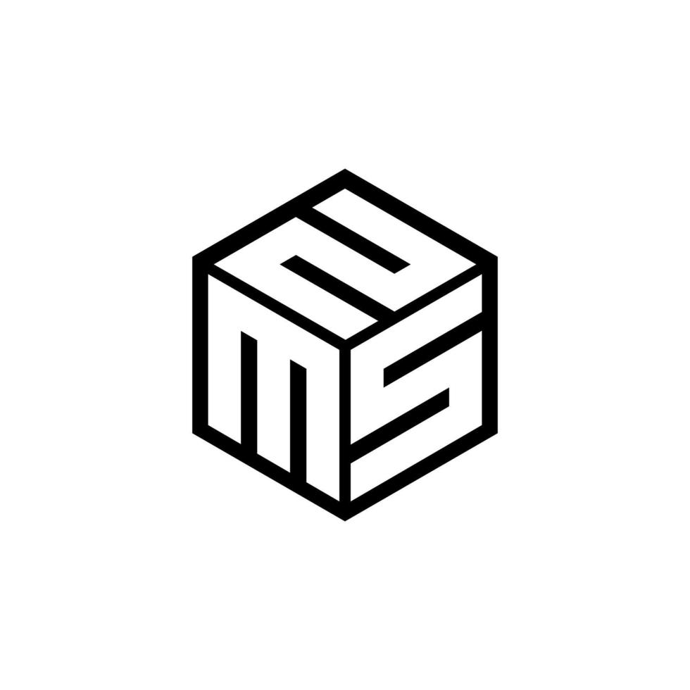 diseño de logotipo de letra msn con fondo blanco en illustrator, estilo de superposición de fuente de alfabeto moderno de logotipo vectorial. diseños de caligrafía para logo, afiche, invitación, etc. vector