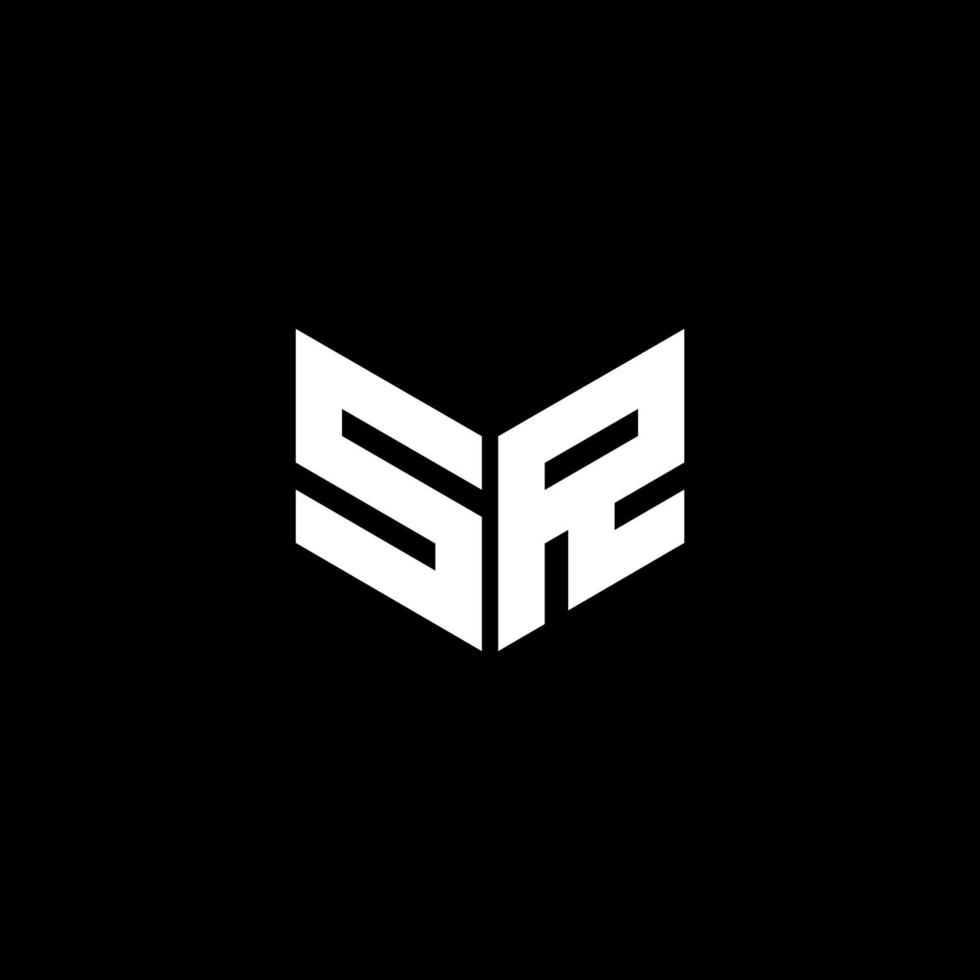 SR letter logo design with black background in illustrator, cube logo, vector logo, modern alphabet font overlap style. calligraphy designs for logo, Poster, Invitation, etc.