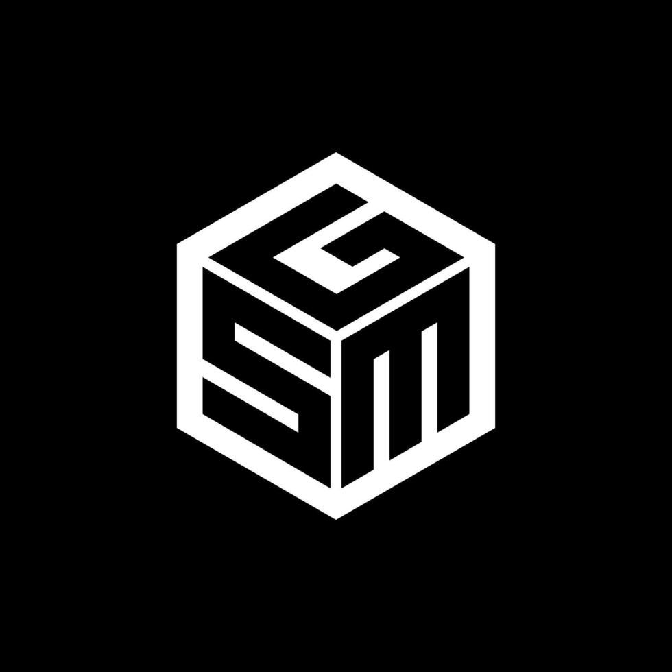 SMG letter logo design with black background in illustrator, cube logo, vector logo, modern alphabet font overlap style. calligraphy designs for logo, Poster, Invitation, etc.